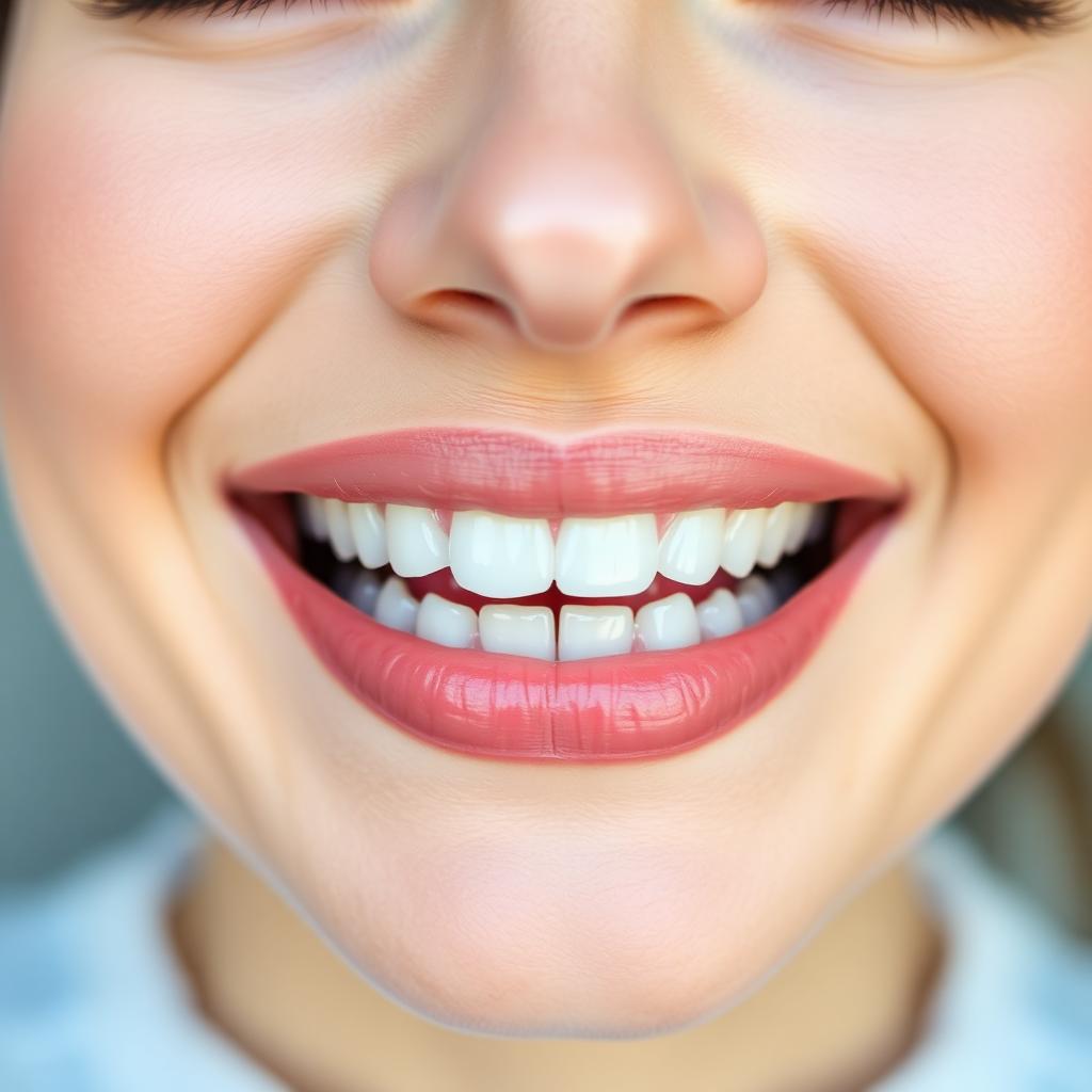 Sorriso natural com dentes brancos após clareamento
